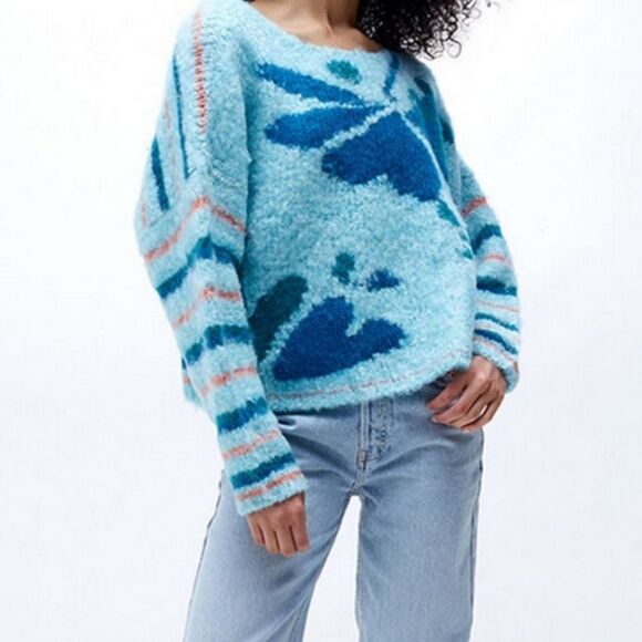 Free People Mosaic Sky Combo Sweater - Picture 1 of 5